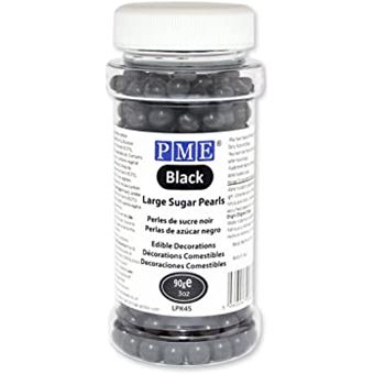 Picture of BLACK EDIBLE LARGE SUGAR PEARLS 100G